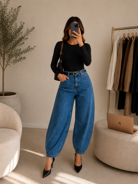 Jeans Stella con Tachas