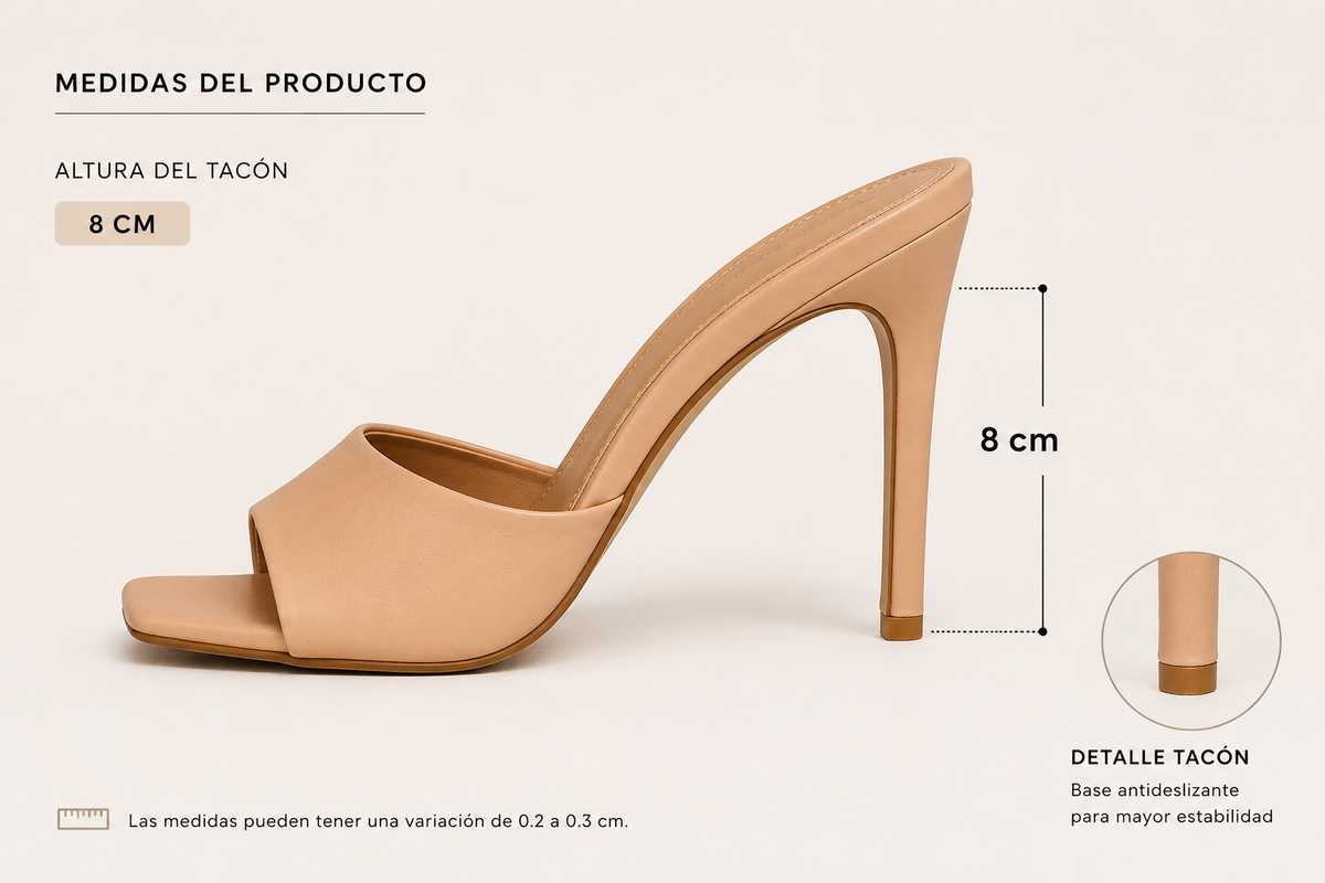 Sandalia Mule Tacón Fino